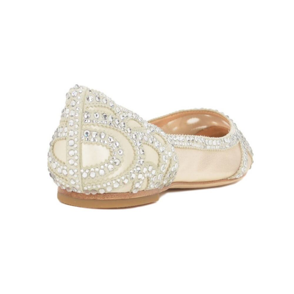 BHLDN Badgley Mischka Gigi Ballet Slippers Bridal Sparkly Pointed Toe, Size 5 - Picture 3 of 10